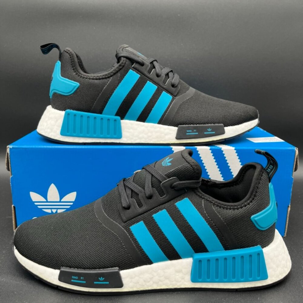 Adidas NMD_R1 Black Active Teal White HQ4461 Men's Sneakers Shoes Multi Size NEW